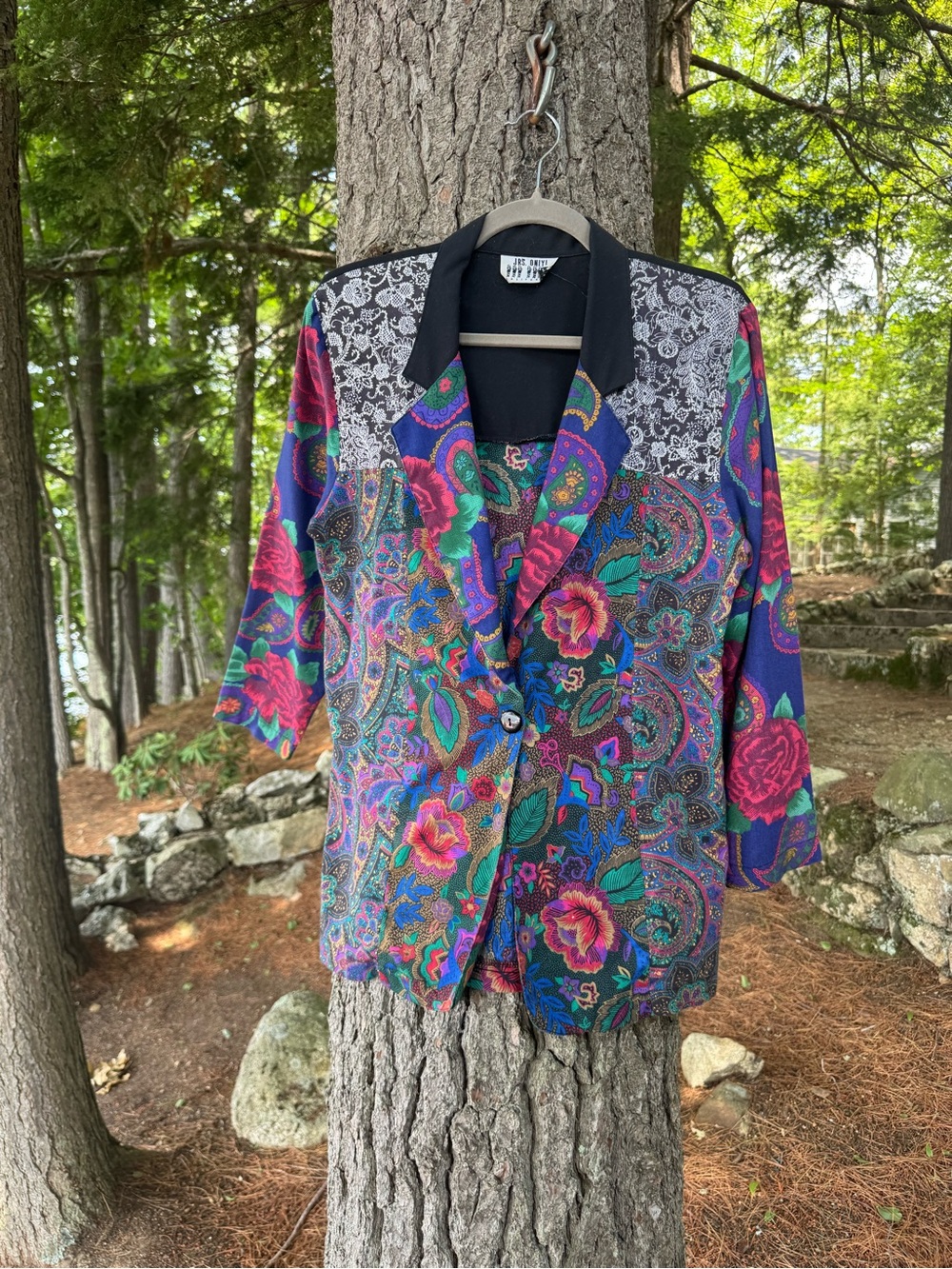 Vintage Cotton All Over Print Blazer L